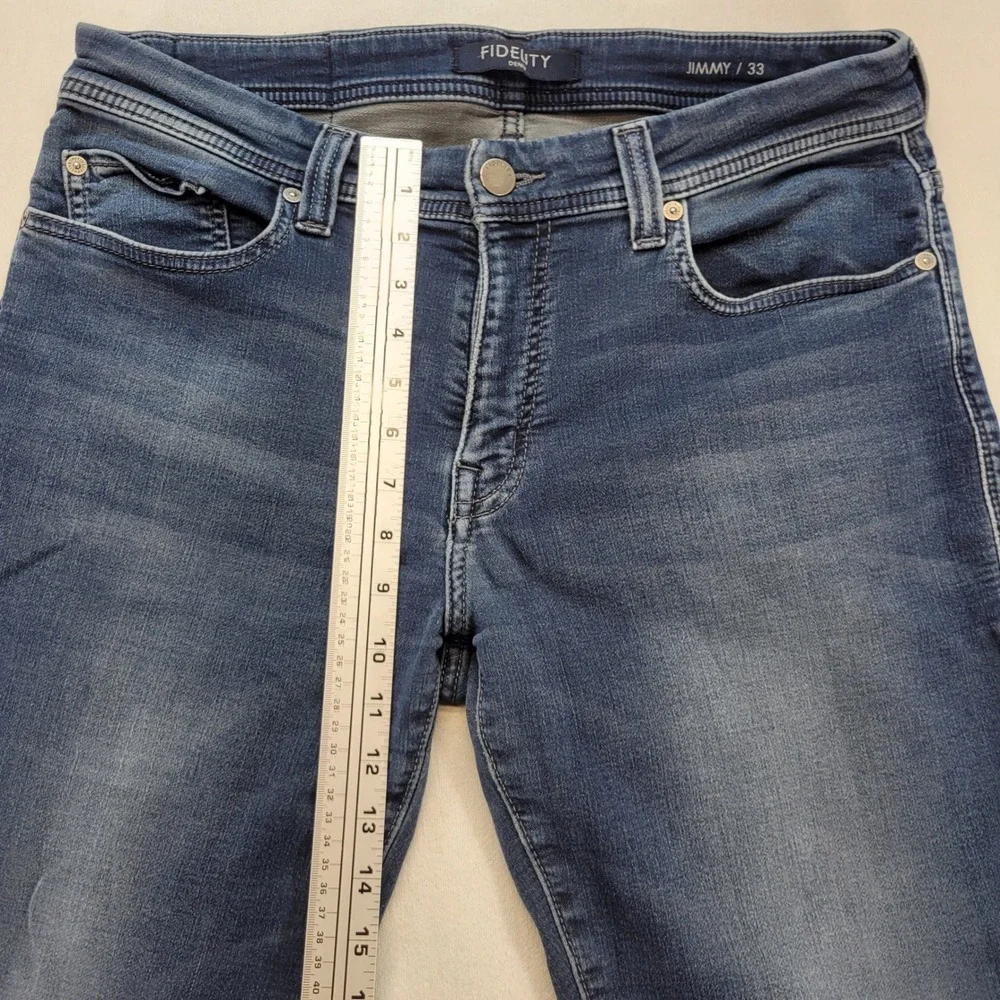 Fidelity Jimmy Jeans Mens 33 Blue Slim Straight Stretch Premium Denim